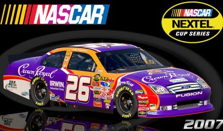 #26 Jamie McMurray 2007 Crown Royal Ford Fusion COT Sim Stamped Number