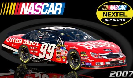 #99 Carl Edwards 2007 Office Depot Ford Fusion Sim Stamped Number