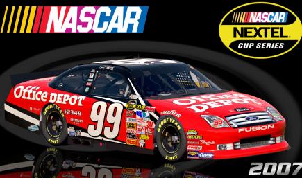 #99 Carl Edwards 2007 Office Depot Ford Fusion COT Sim Stamped Number