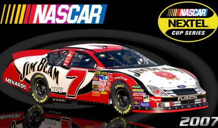 #7 Robby Gordon 2007 Jim Beam Ford Fusion Sim Stamped Number