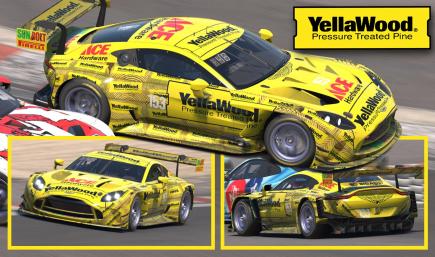 Aston Martin GT3 Yellow Wood