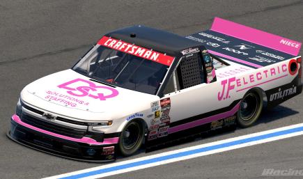 2025 Bayley Currey DQS Solutions & Staffing Co-Branded Breast Cancer Awareness Chevrolet Silverado RST (No Numbers)