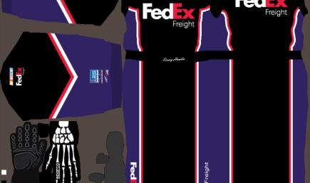 2006 Denny Hamlin FedEx Freight Sparco Suit With Skull Hand Gloves And Sparco Shoes