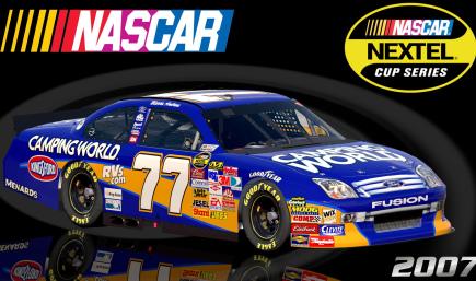 #77 Marcos Ambrose 2007 Camping World Ford Fusion COT Sim Stamped Number