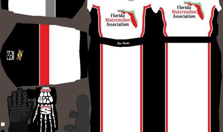 2012 Ross Chastain Florida Watermelon Asspication Simpson Suit With Skull Hand Gloves And Simpson Shoes