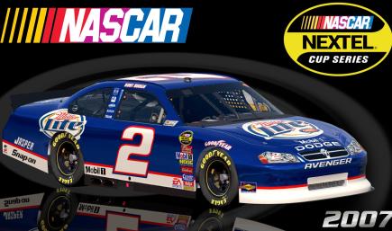 #2 Kurt Busch 2007 Miller Lite Dodge Avenger COT Sim Stamped Number