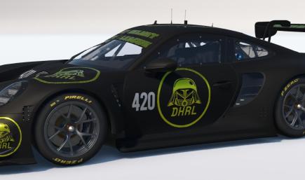 Blacked Out Dark Helmet Racing League Porsche 992r GT3 