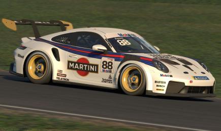 Porsche 992 Cup Martini LeMans 1970s style