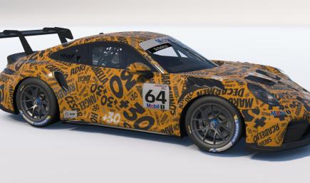 Porsche 992.2 Cup md30 nube nombres naranja
