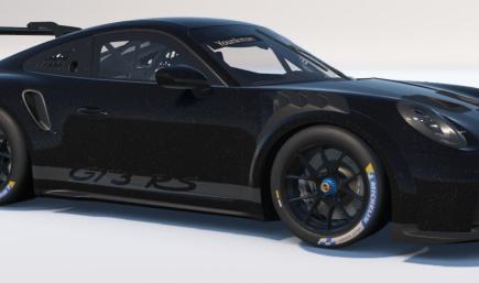 Black Porsche with Red, White and Blue Metallic Flake