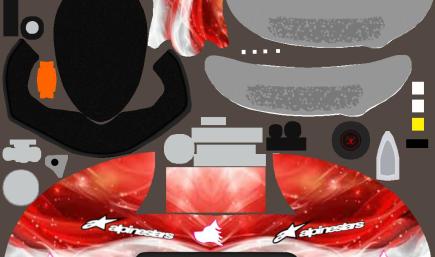 Shifon Dream Racing Red and White helmet.