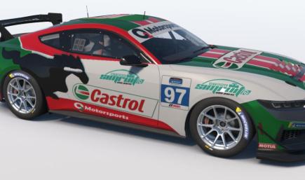 Castrol white Ford Mustang GT4