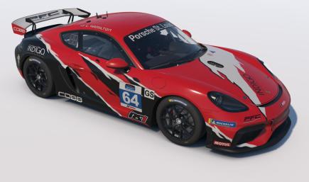 Chris Hamiltons Porsche Cayman 718 GT4 Clubsport MR with updated livery