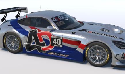 2025 4D Mercedes GT3 Silver Red Blue