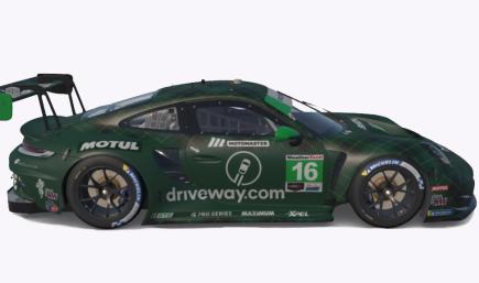 Pfaff Motorsports Driveway Green Plaid GTD Porsche 911 GT3 R