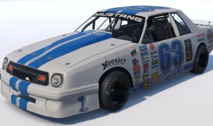 Mustang Cobra II White Blue Mini Stock 1976 (Fixed Graphics)