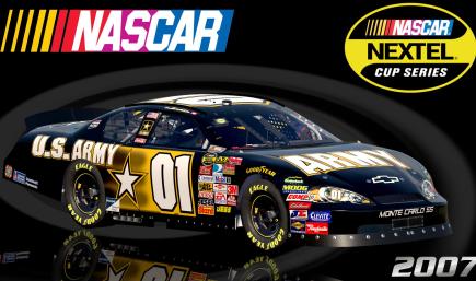 #01 Mark Martin 2007 US Army Chevrolet Monte Carlo SS Sim Stamped Number