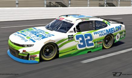 Official 2026 #32 Ross Chastain Protect Your Melon GA With Numbers