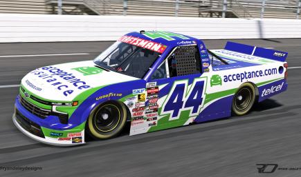 Official 2026 #44 Andres Perez Acceptance Insurance Primary With Numbers