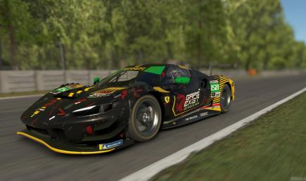 Gaps Exist Sim Racing Team Black and Yellow IMSA Livery for Ferrari 296 GT3