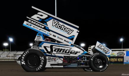 Jerry Hockett (blue design) dirt sprint car
