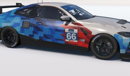 BMW M4 GT4 EVO Factory brochure paint in IMSA branded livery