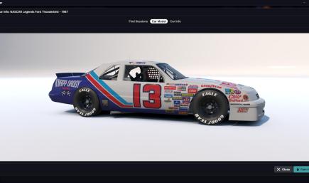 John Smith #13 Knapp Daddy Racing 1987 Ford Thunderbird - Valvoline Inspired