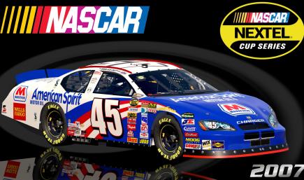 #45 Kyle Petty 2007 American Spirit Motor Oil Dodge Charger Sim Stamped Number