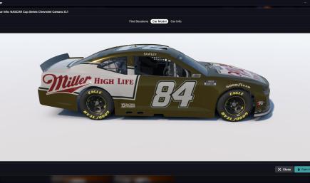 Hunter Fawley #84 Miller High Life Gen6 Camaro