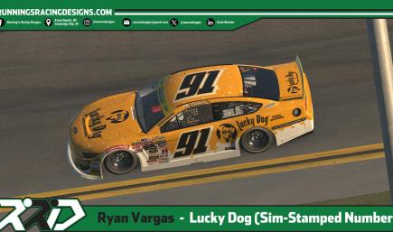 2026 Ryan Vargas Lucky Dog Mobile Groomers ARCA Ford Mustang ***Sim-Stamped Number***