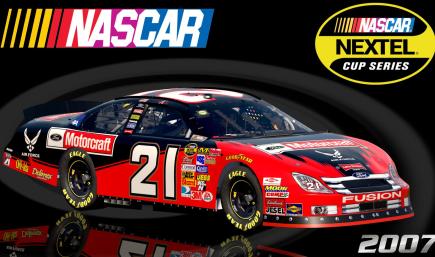 #21 Ken Schrader 2007 Motorcraft Ford Fusion Sim Stamped Number