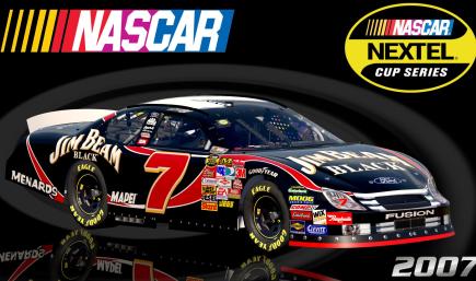 #7 Robby Gordon 2007 Jim Beam Black Ford Fusion Sim Stamped Number