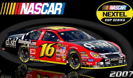 #16 Greg Biffle 2007 Dish Network Ford Fusion Sim Stamped Number