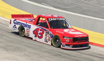 1996 Rich Bickle #43 Cummins Petty Enterprises RAM - Sim-Stamped #