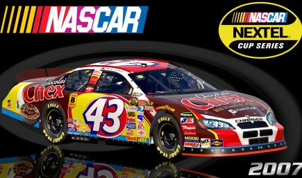 #43 Bobby Labonte 2007 Chocolate Chex Dodge Charger Sim Stamped Number