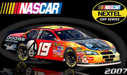 #19 Elliott Sadler 2007 Fantastic Four Silver Surfer Dodge Charger Sim Stamped Number