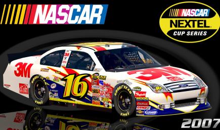 #16 Greg Biffle 2007 3M Ford Fusion COT Sim Stamped Number