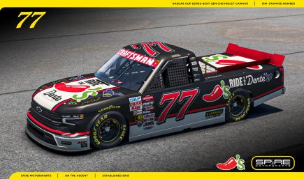 2026 #77 Carson Hocevar Chilis Ride The Dente Dark Mode - No Number