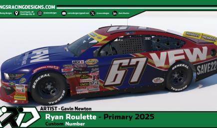 2025 Ryan Roulette VFW Ford Mustang (Custom Number)
