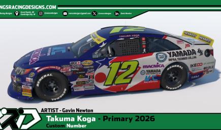 2026 Takuma Koga Macnica Toyota Camry (Custom Number)