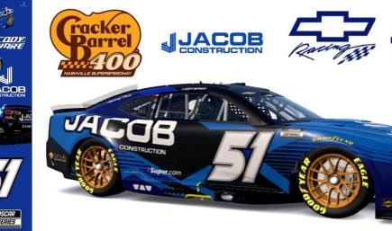 2026 RWR # 51 Cody Ware / Jacob Construction Chevrolet Camaro ZL1 at Nashville. 