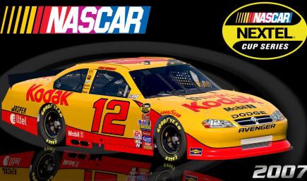 #12 Ryan Newman 2007 Kodak Dodge Avenger COT Sim Stamped Number