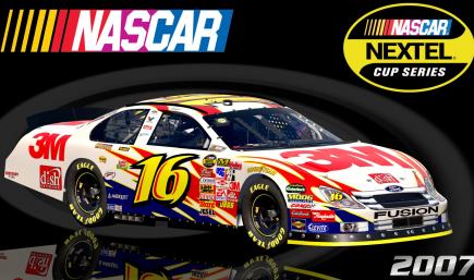 #16 Greg Biffle 2007 3M Ford Fusion Sim Stamped Number