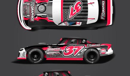 Furqueron Motorsports 37X2 Dirt Street Stock FLO RED BLACK
