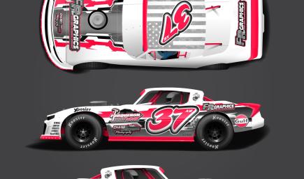 Furqueron Motorsports 37X2 Dirt Street Stock FLO RED WHITE