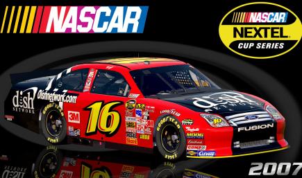#16 Greg Biffle 2007 Dish Network Ford Fusion COT Sim Stamped Number