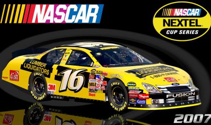 #16 Greg Biffle 2007 Lumber Liquidators Ford Fusion Sim Stamped Number