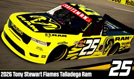Tony Stewart 2026 Kaulig Free Agent Smoke Ram Talladega Flames Truck #25