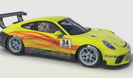 Porsche 911 Cup - yellow with orange side decal