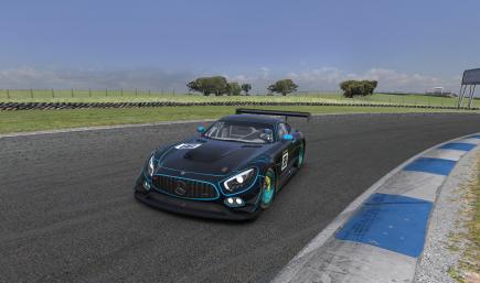 Blue striped Mercedes